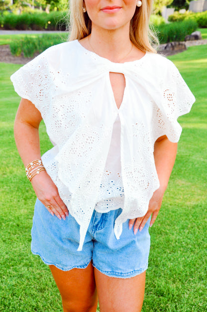 Eyelet butterfly top