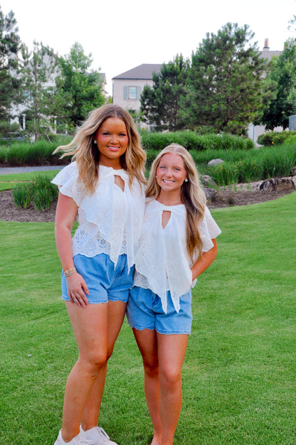 Eyelet butterfly top