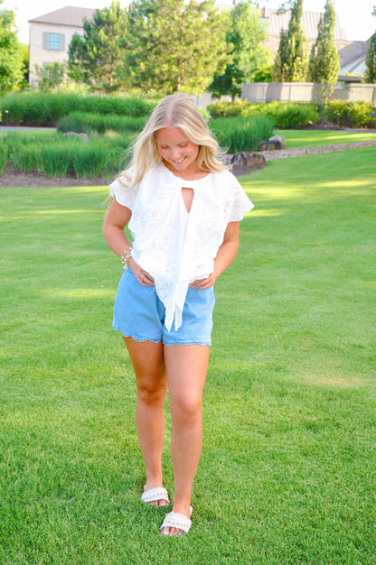Stella Scalloped Shorts